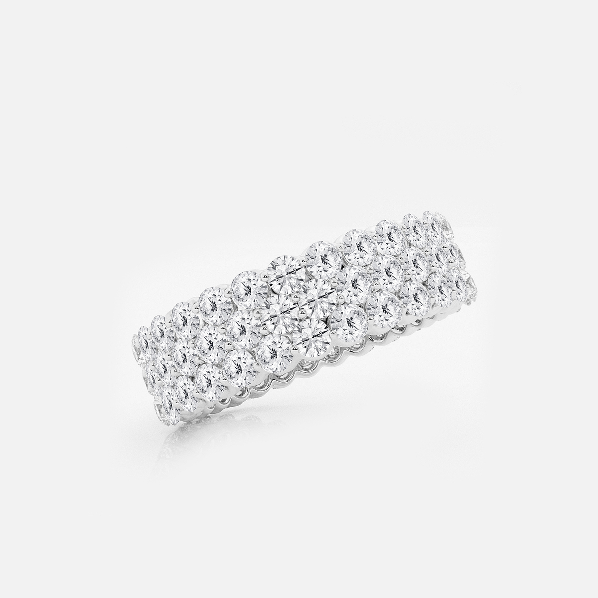 3 ctw Multi Row Round Lab Grown Diamond Eternity Band - 6mm Width Platinum, F, VS2