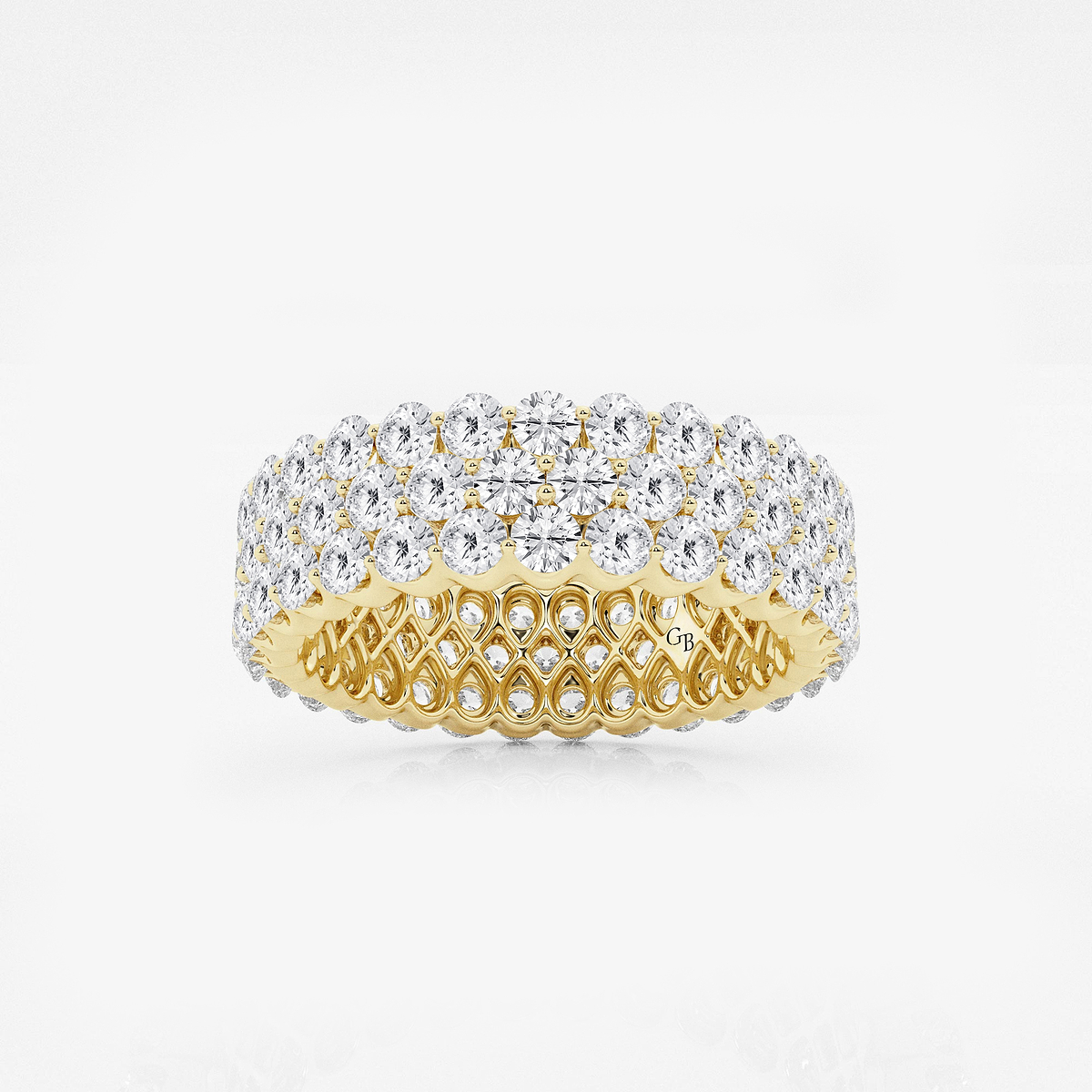 3 ctw Multi Row Round Lab Grown Diamond Eternity Band - 6mm Width