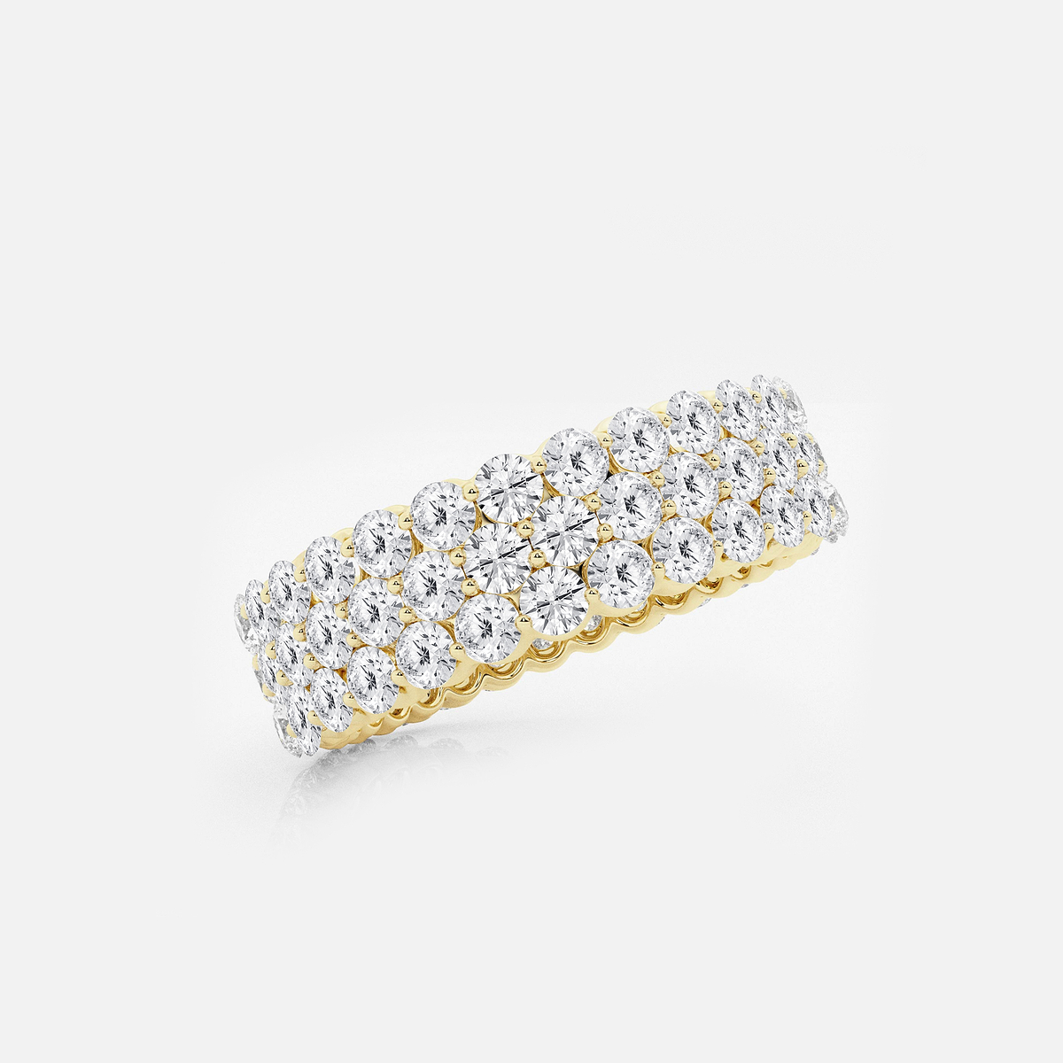 Additional Image 1 for  3 ctw Multi Row Round Lab Grown Diamond Eternity Band - 6mm Width