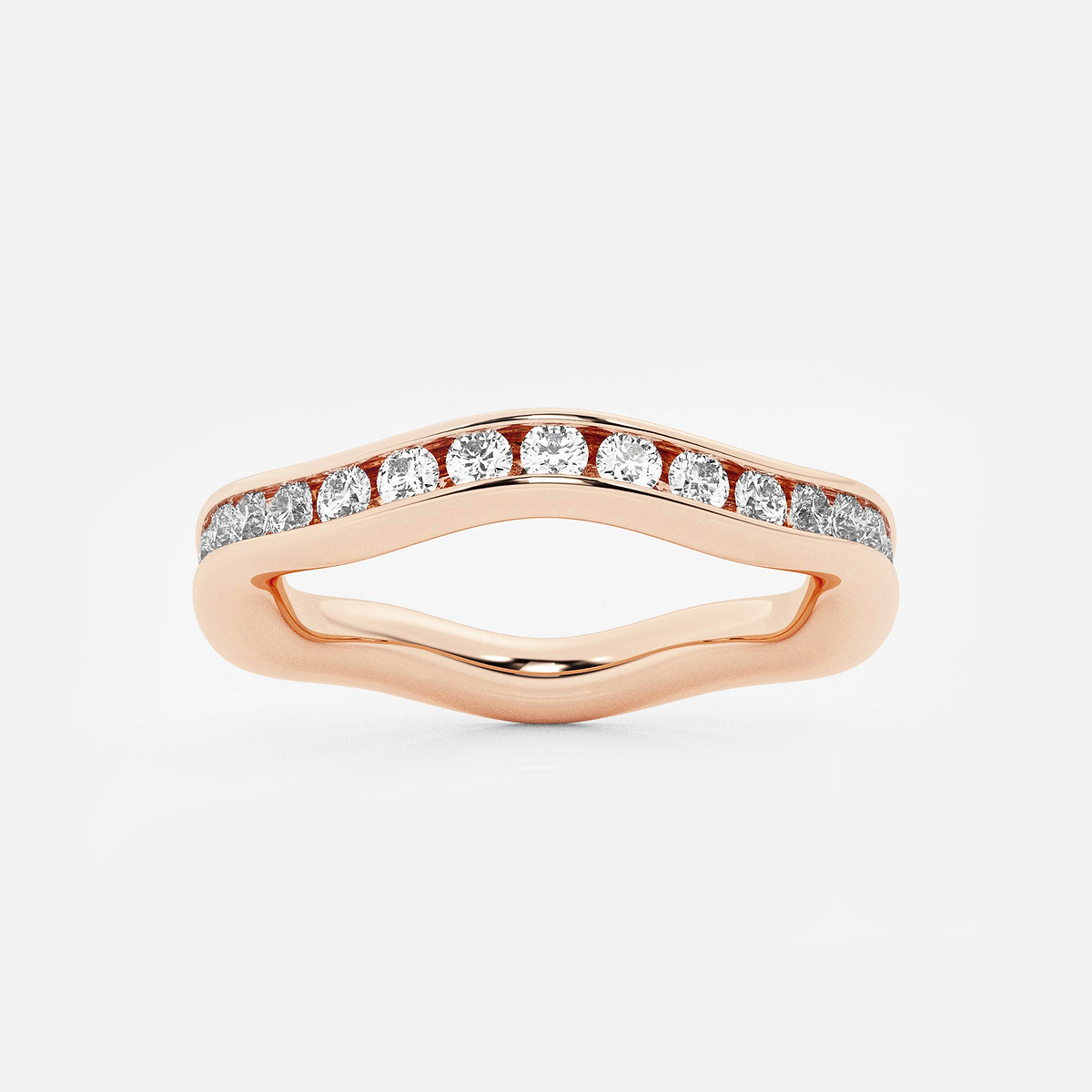 näas Ethereal 1 1/10 ctw Round Lab Grown Diamond Earth Wavy Eternity Band - 2.8mm Width