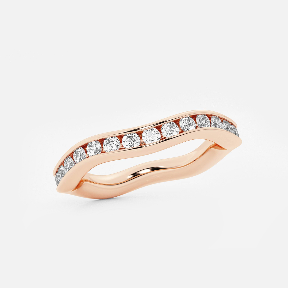 Additional Image 1 for  näas Ethereal 1 1/10 ctw Round Lab Grown Diamond Earth Wavy Eternity Band - 2.8mm Width