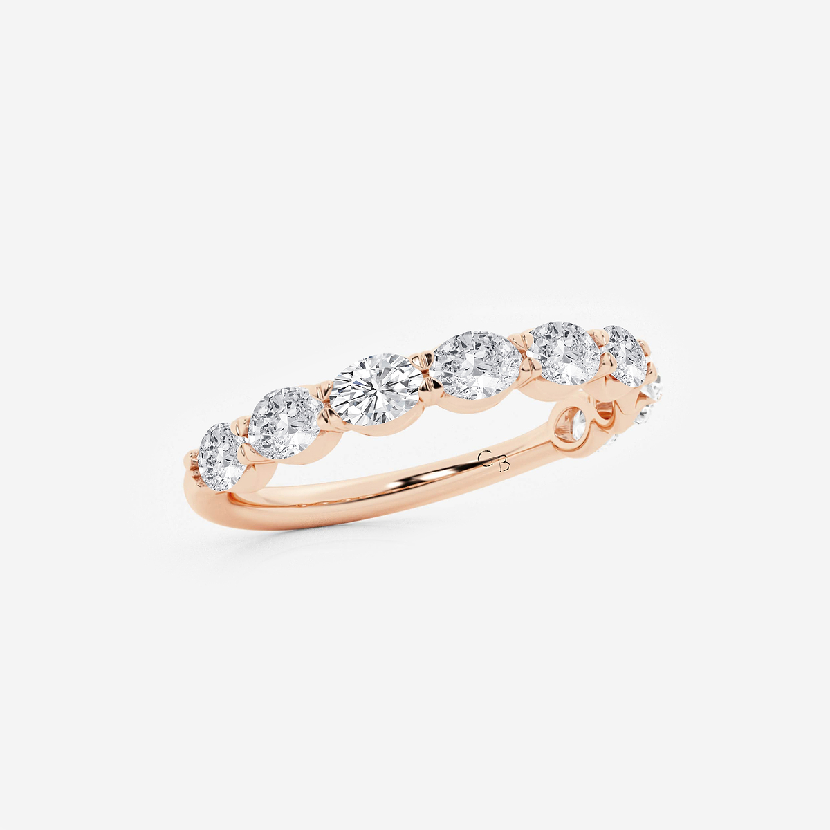 Additional Image 1 for  1 ctw Oval Lab Grown Diamond East-West Wedding Band