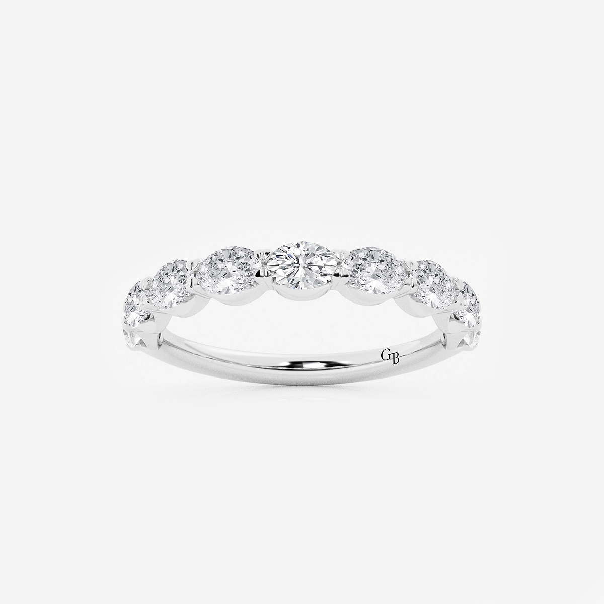 Diana 1 ctw Oval Lab Grown Diamond East-West Wedding Band