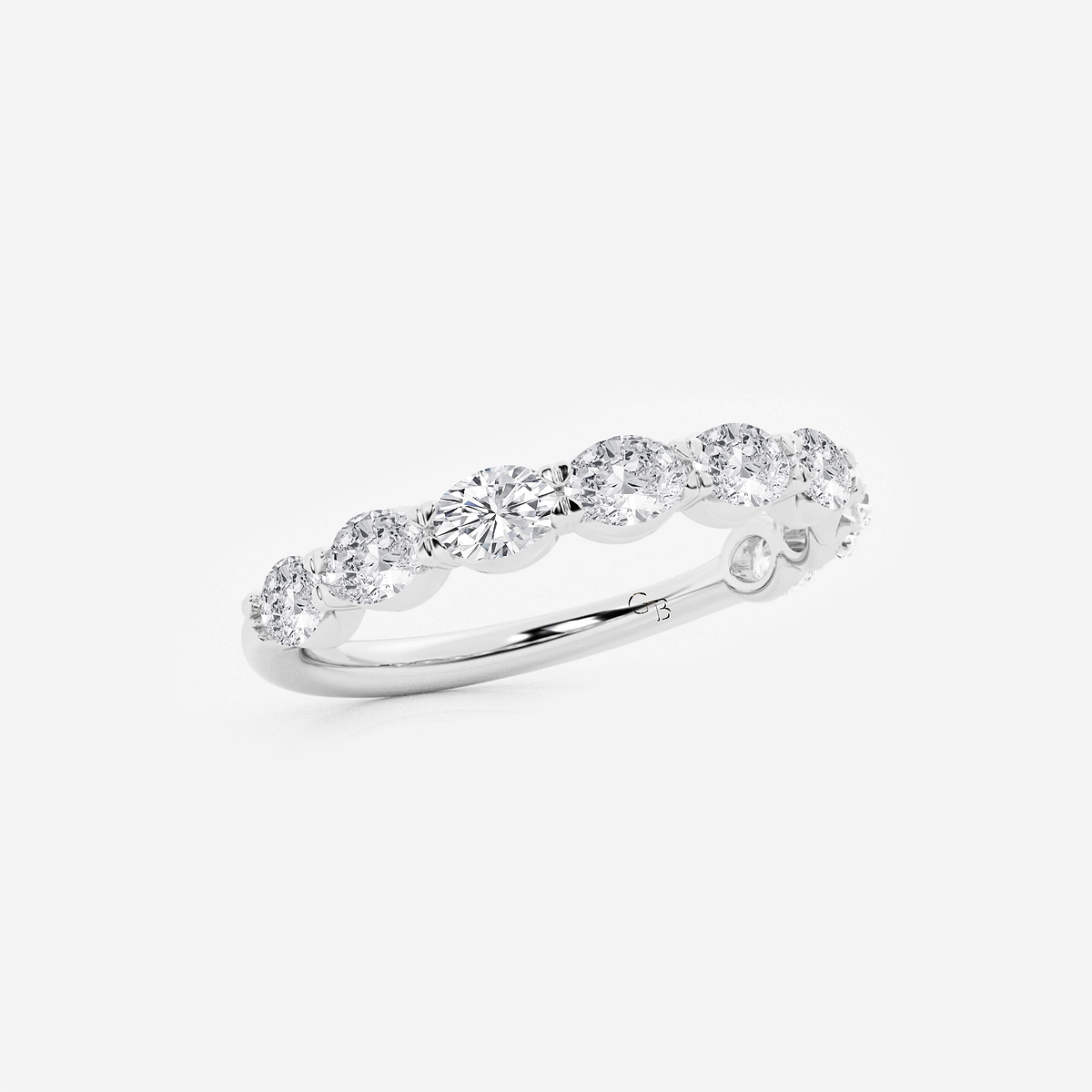Additional Image 1 for  1 ctw Oval Lab Grown Diamond East-West Wedding Band