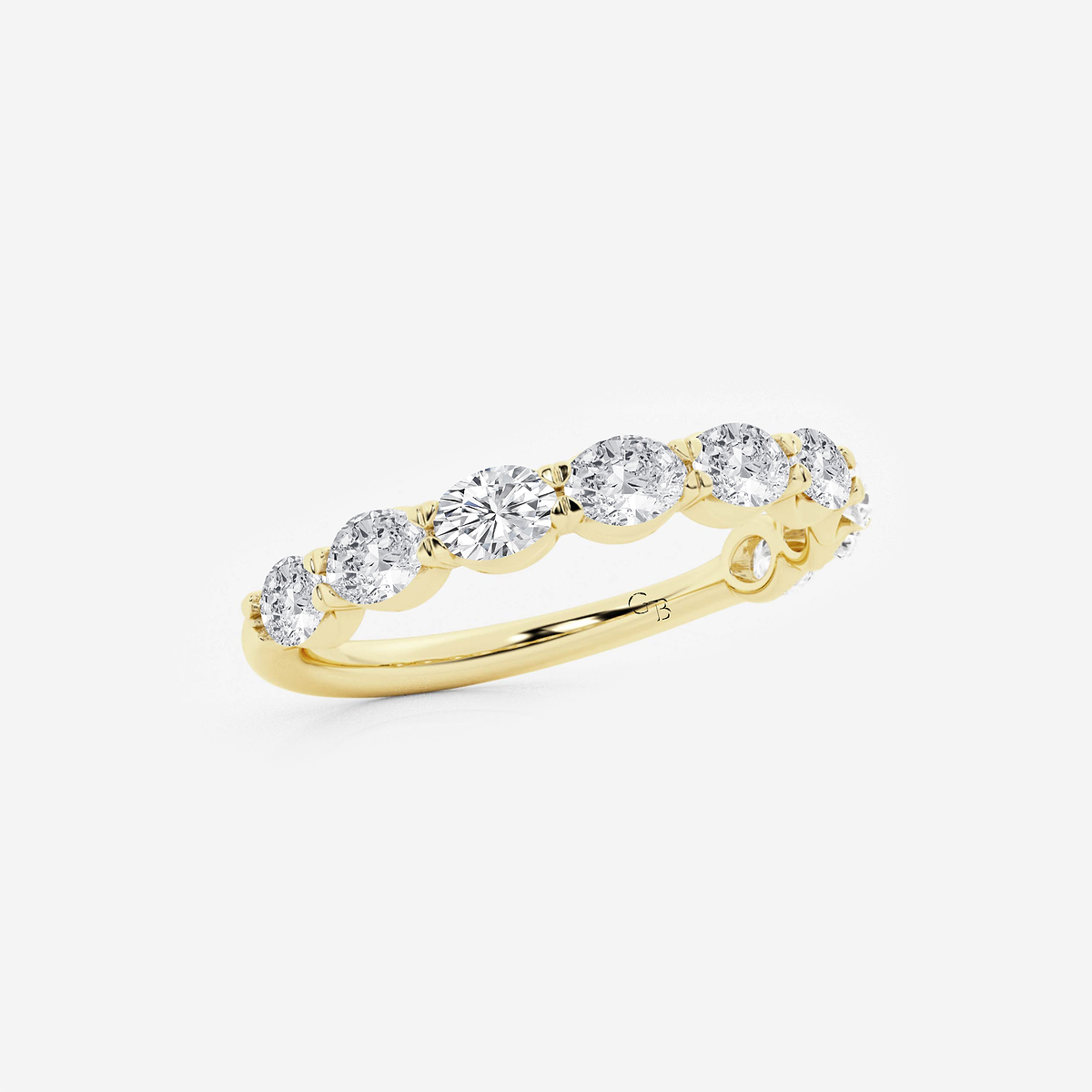 Additional Image 1 for  1 ctw Oval Lab Grown Diamond East-West Wedding Band