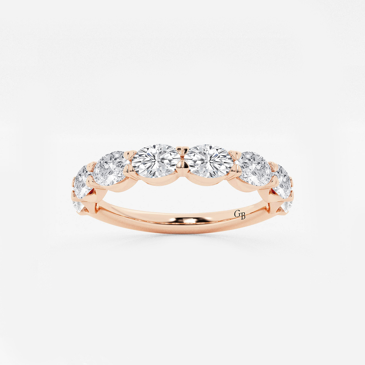1 1/2 ctw Oval Lab Grown Diamond East-West Anniversary Band