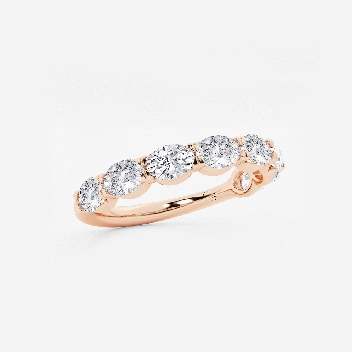 Additional Image 1 for  1 1/2 ctw Oval Lab Grown Diamond East-West Anniversary Band
