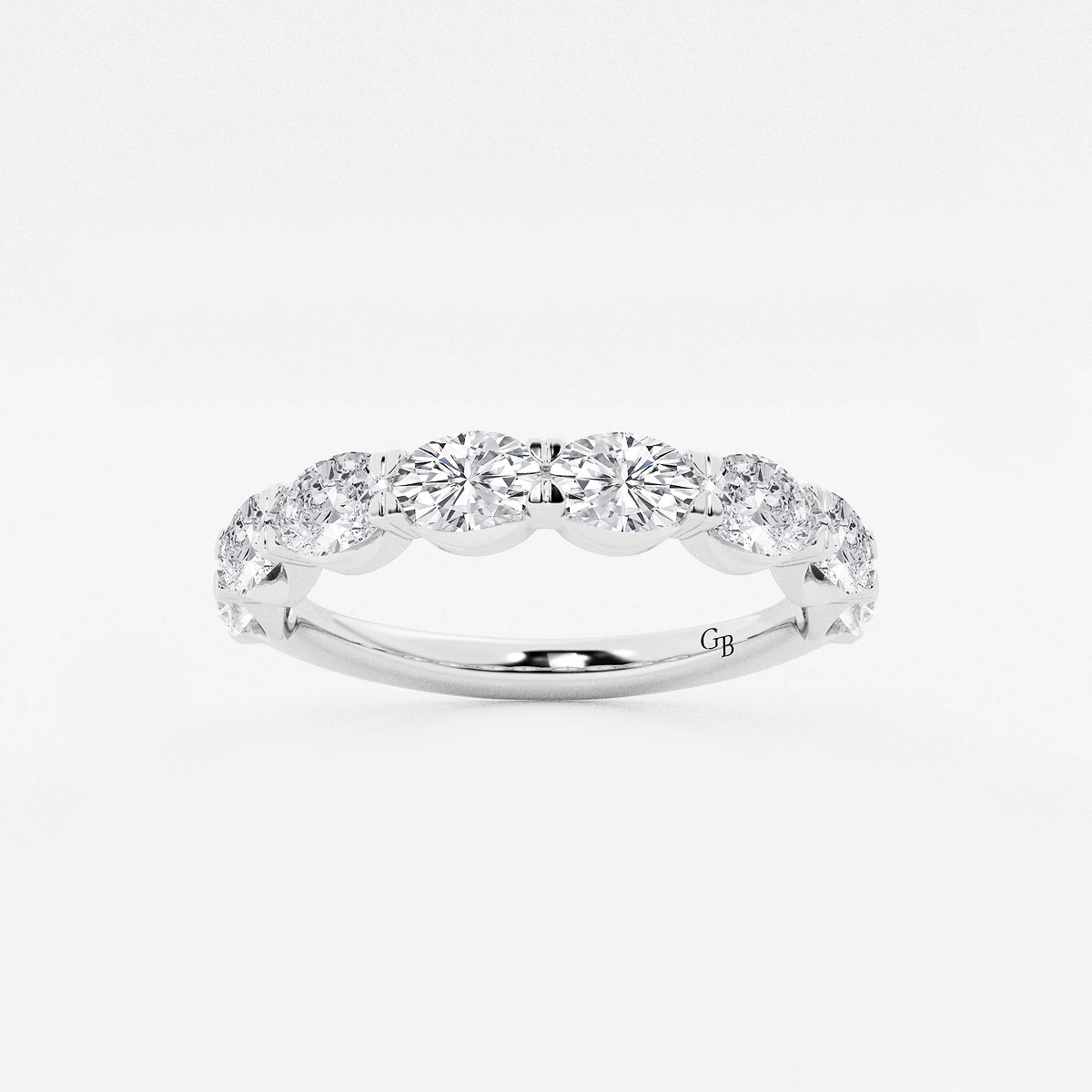 1 1/2 ctw Oval Lab Grown Diamond East-West Anniversary Band