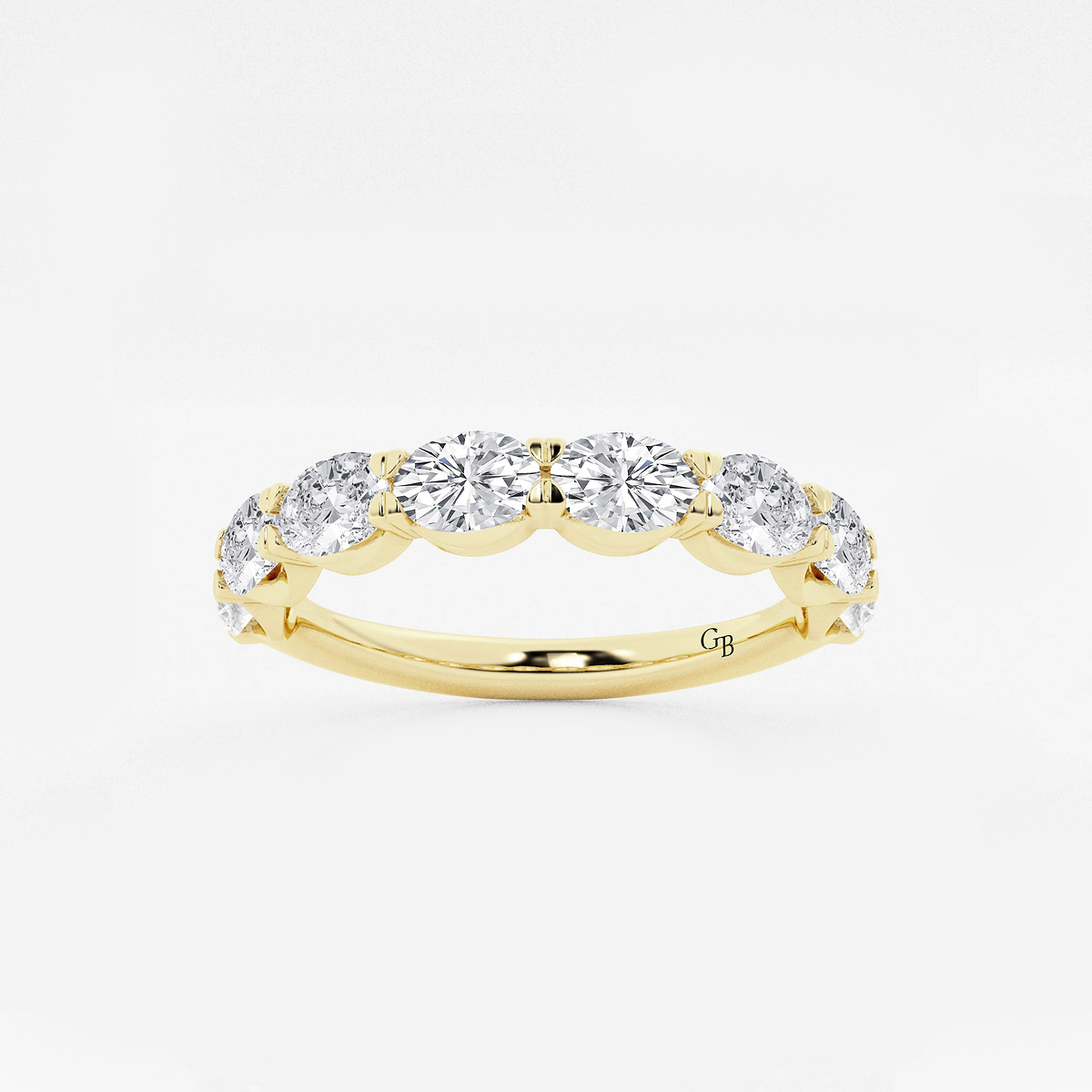 1 1/2 ctw Oval Lab Grown Diamond East-West Anniversary Band
