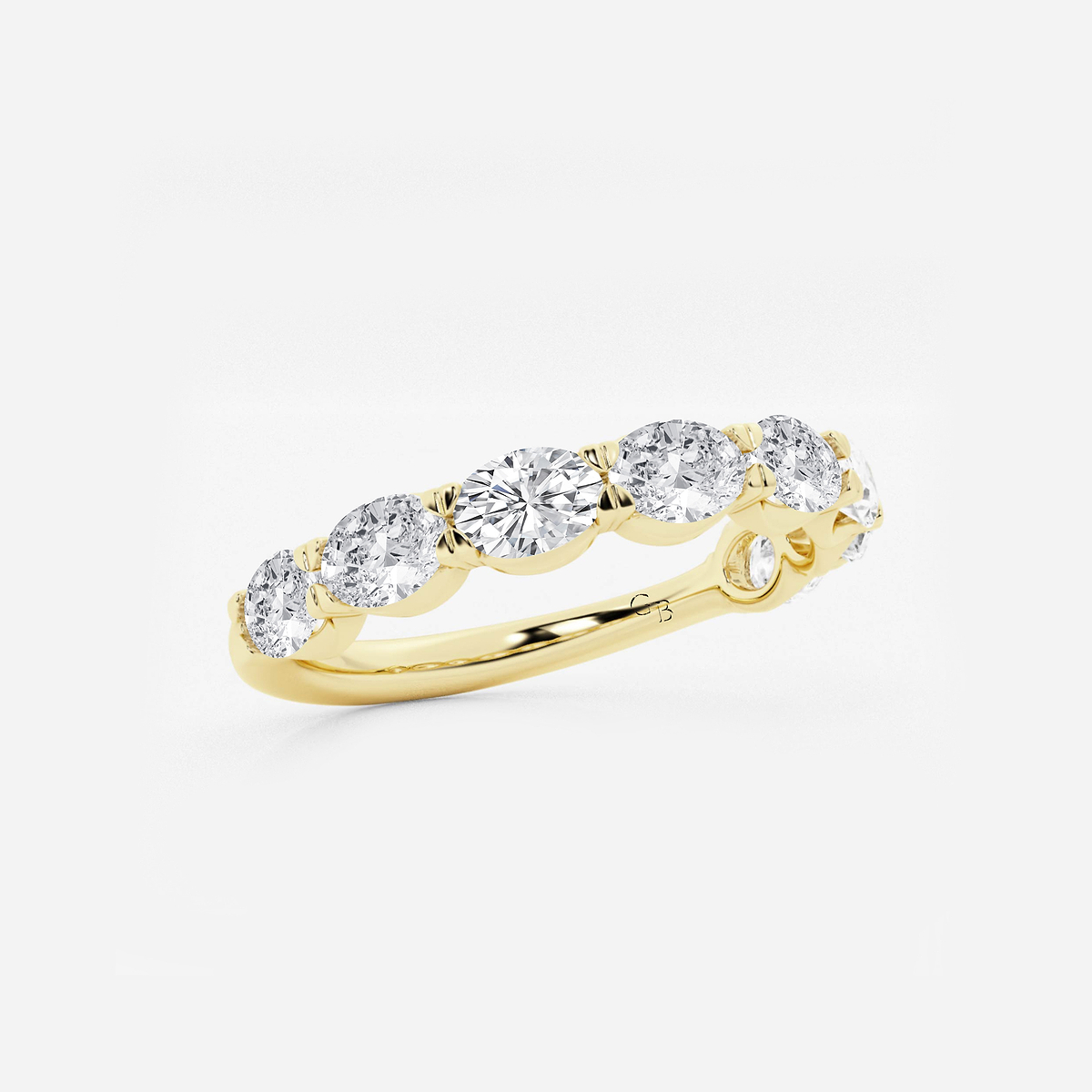 Additional Image 1 for  1 1/2 ctw Oval Lab Grown Diamond East-West Anniversary Band