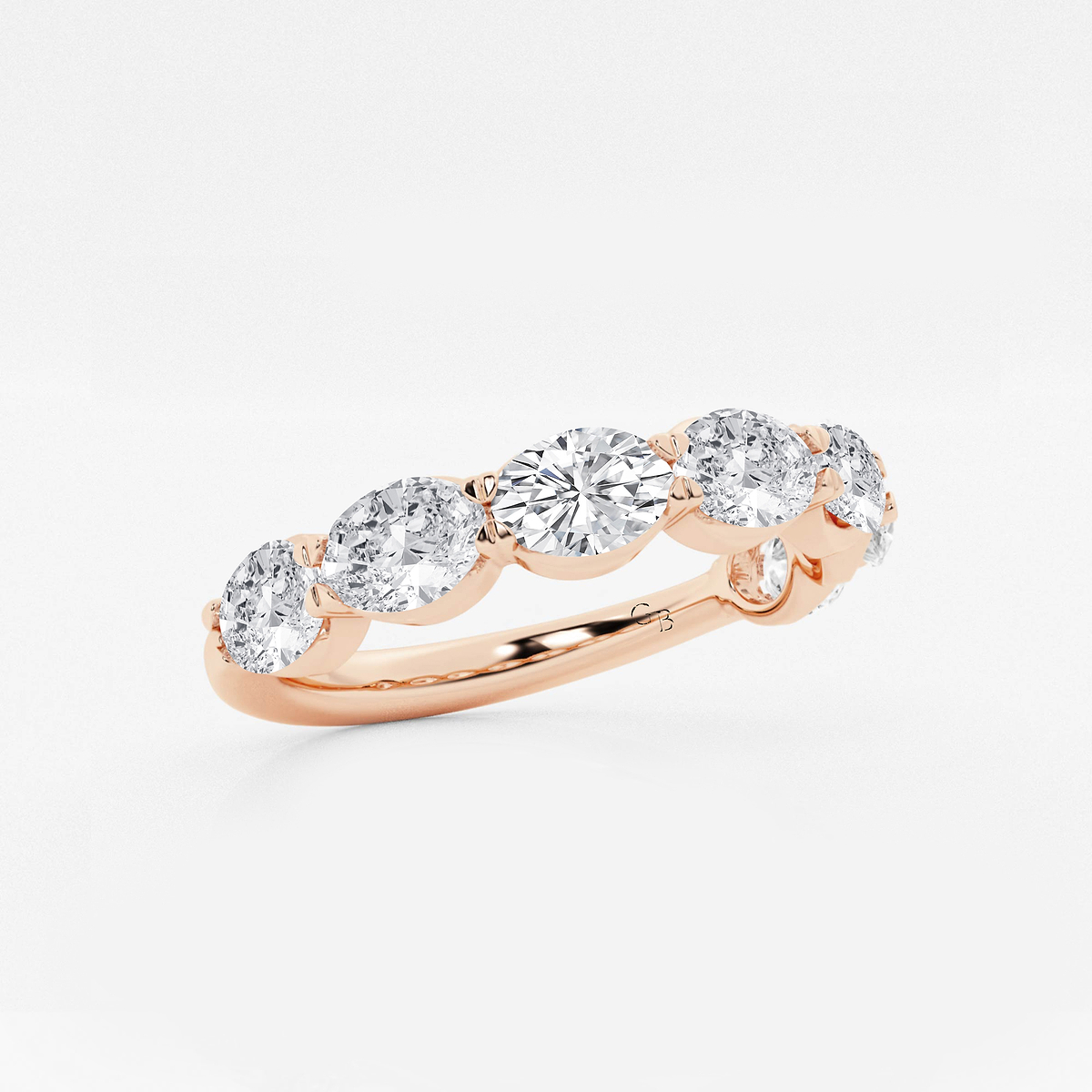 Additional Image 1 for  2 ctw Oval Lab Grown Diamond East-West Anniversary Band