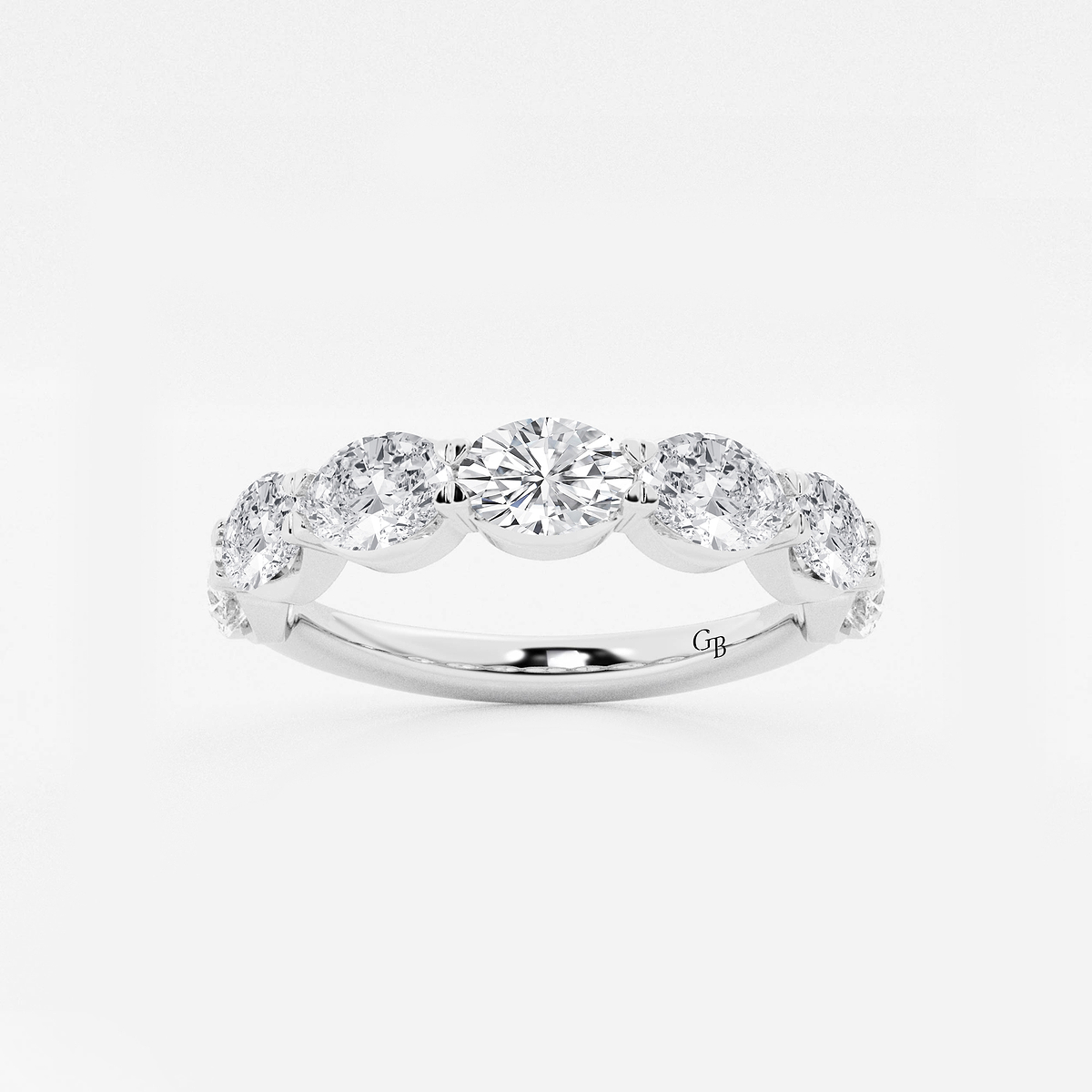 2 ctw Oval Lab Grown Diamond East-West Anniversary Band
