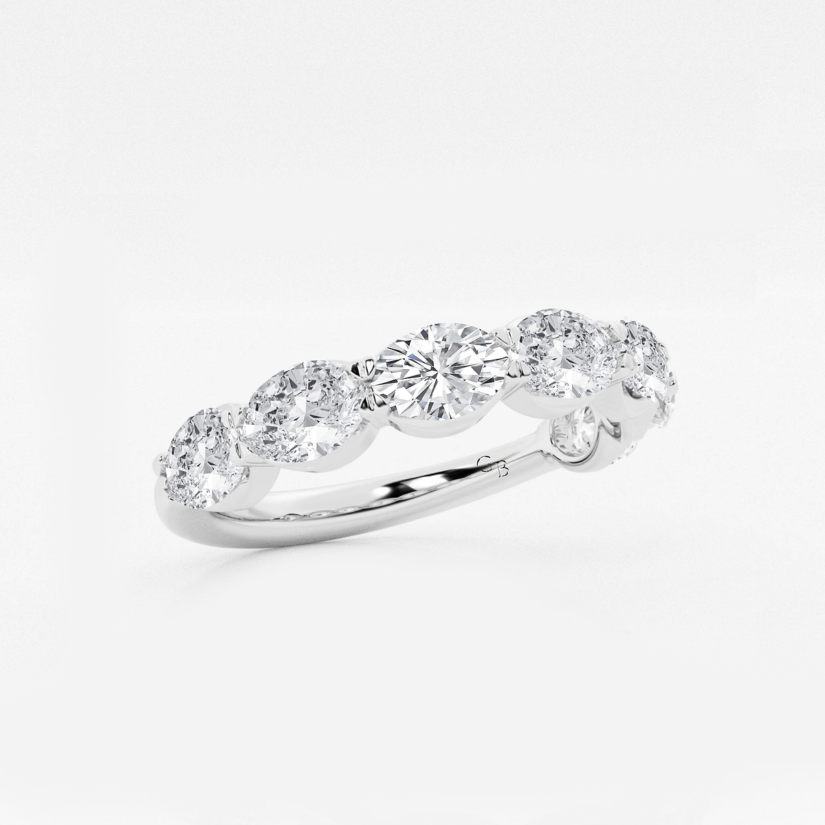 Additional Image 1 for  2 ctw Oval Lab Grown Diamond East-West Anniversary Band