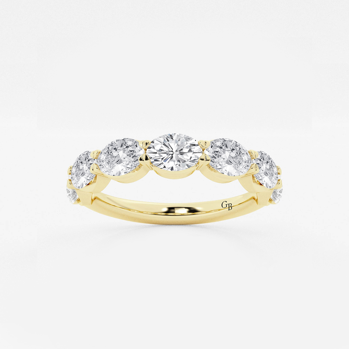 2 ctw Oval Lab Grown Diamond East-West Anniversary Band