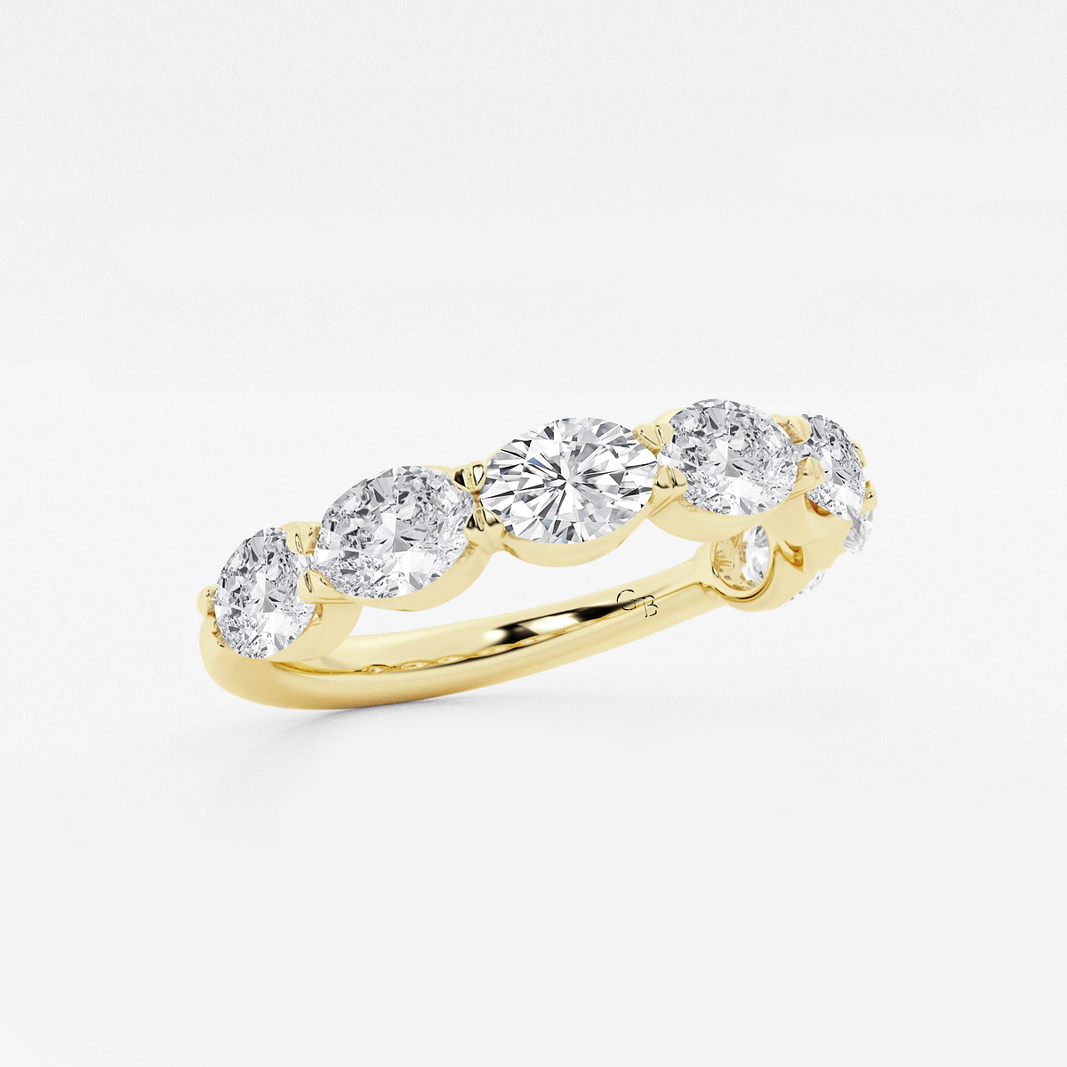 Additional Image 1 for  2 ctw Oval Lab Grown Diamond East-West Anniversary Band