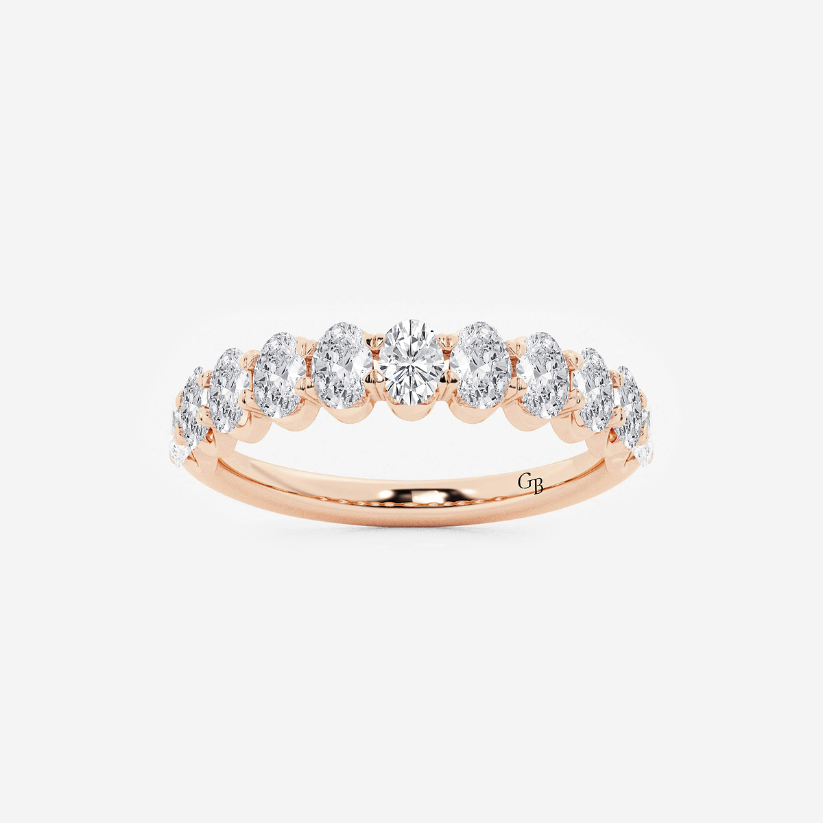 1 ctw Oval Lab Grown Diamond Wedding Band