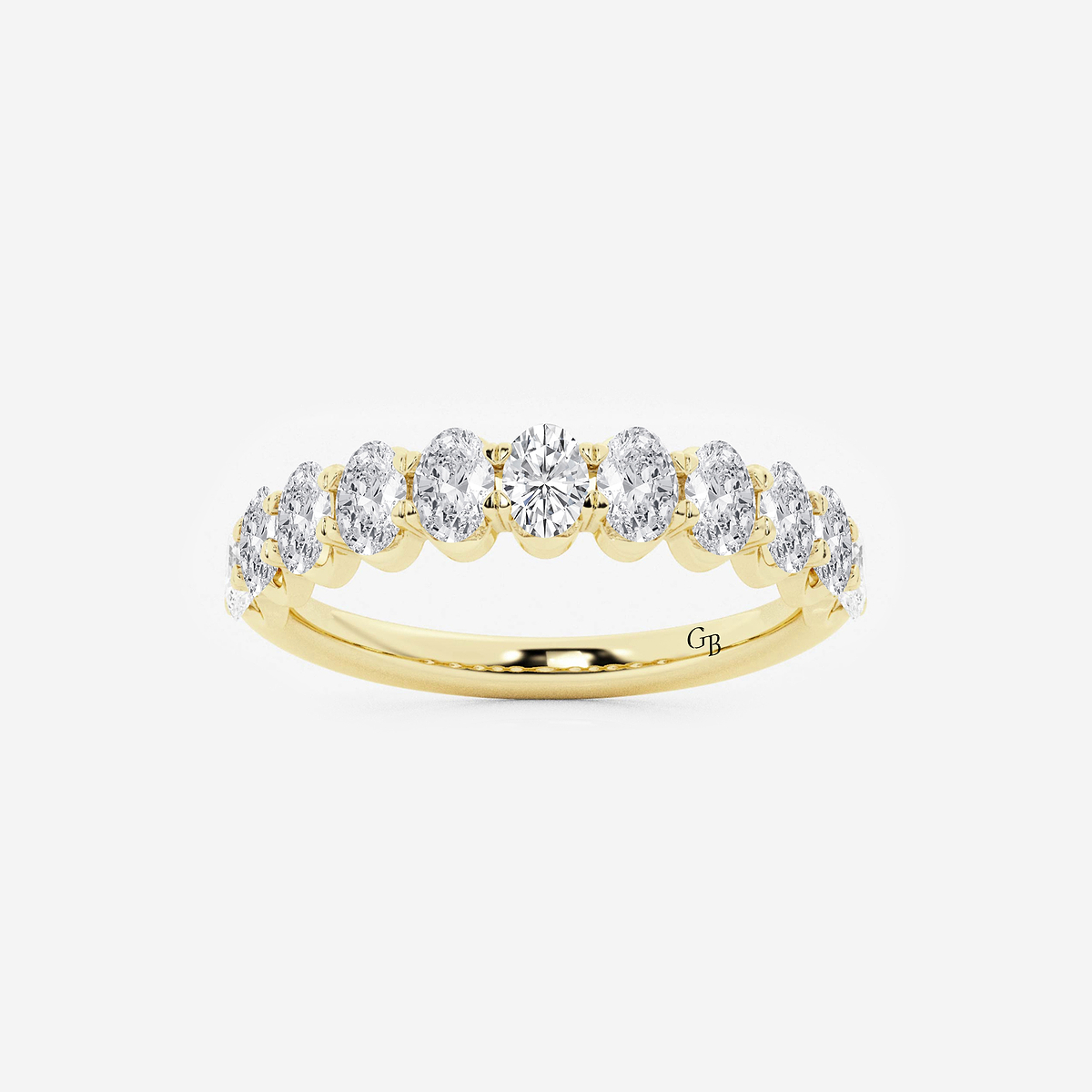 1 ctw Oval Lab Grown Diamond Wedding Band