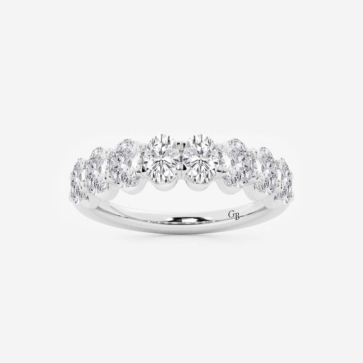 1 1/2 ctw Oval Lab Grown Diamond Anniversary Band 14K White Gold, FG, VS2+