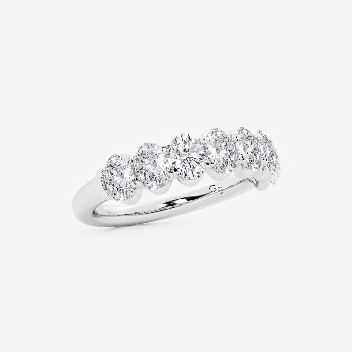 1 1/2 ctw Oval Lab Grown Diamond Anniversary Band 14K White Gold, FG, VS2+
