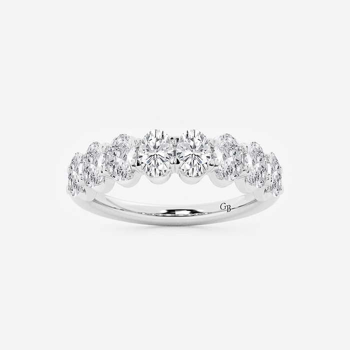 Nadia Band - 1 1/2 ctw Oval Lab Grown Diamond Anniversary Band