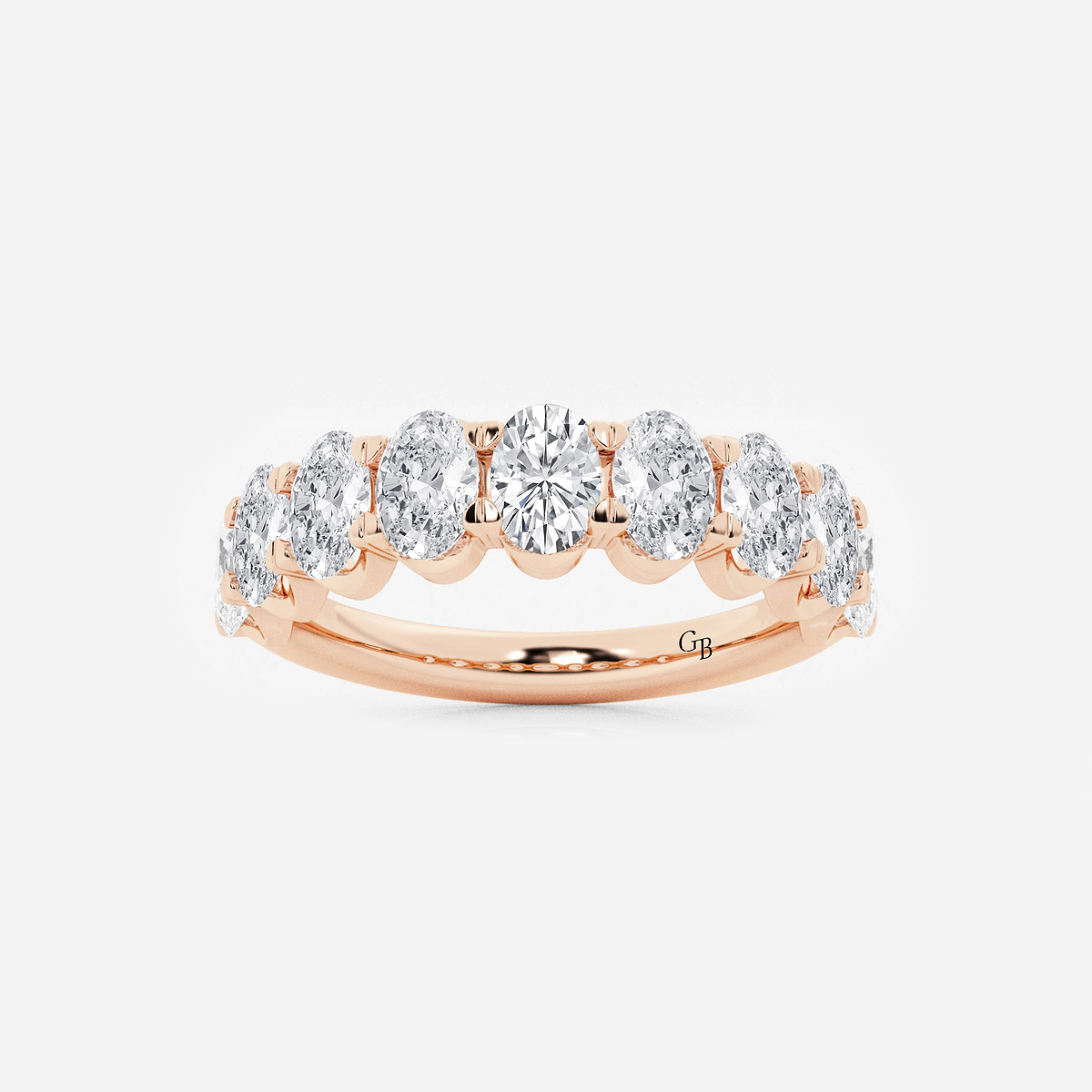 2 ctw Oval Lab Grown Diamond Wedding Band