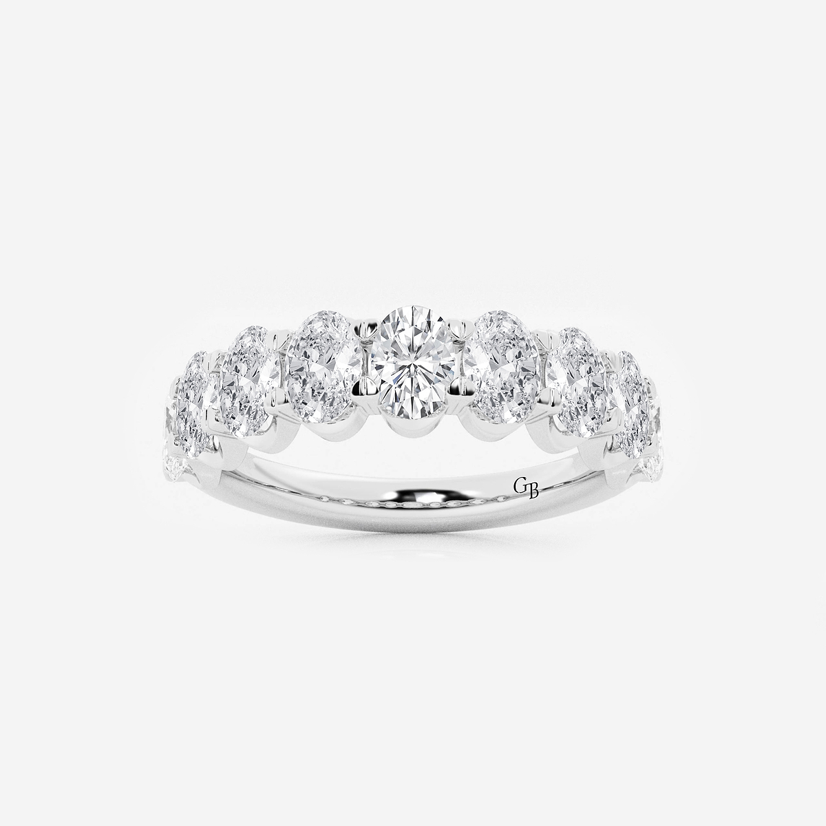 2 ctw Oval Lab Grown Diamond Wedding Band