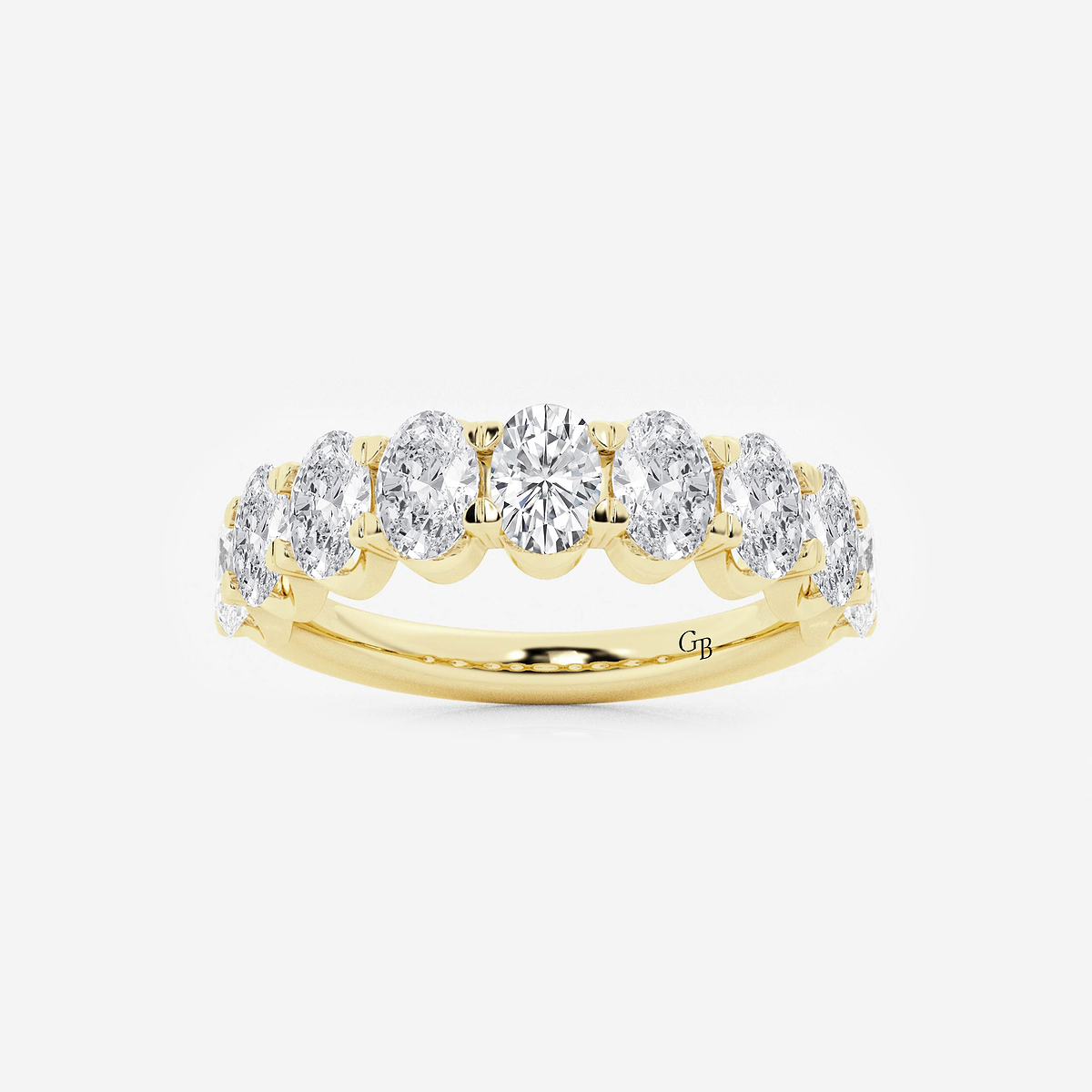 2 ctw Oval Lab Grown Diamond Wedding Band