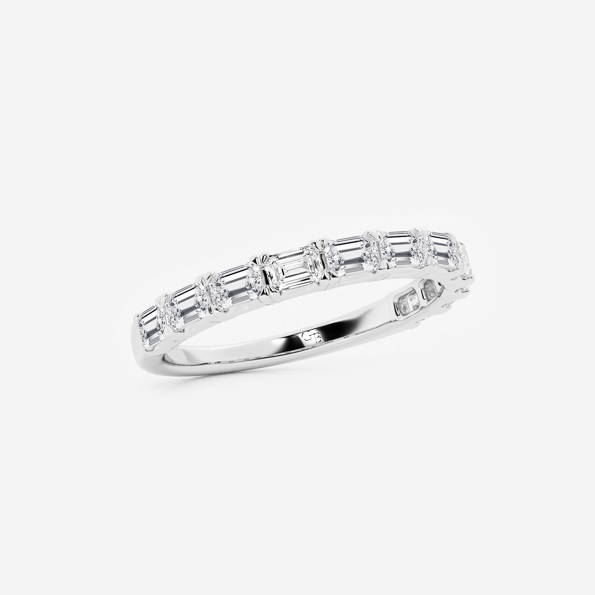 Additional Image 1 for  1 ctw Emerald Lab Grown Diamond East-West Wedding Band