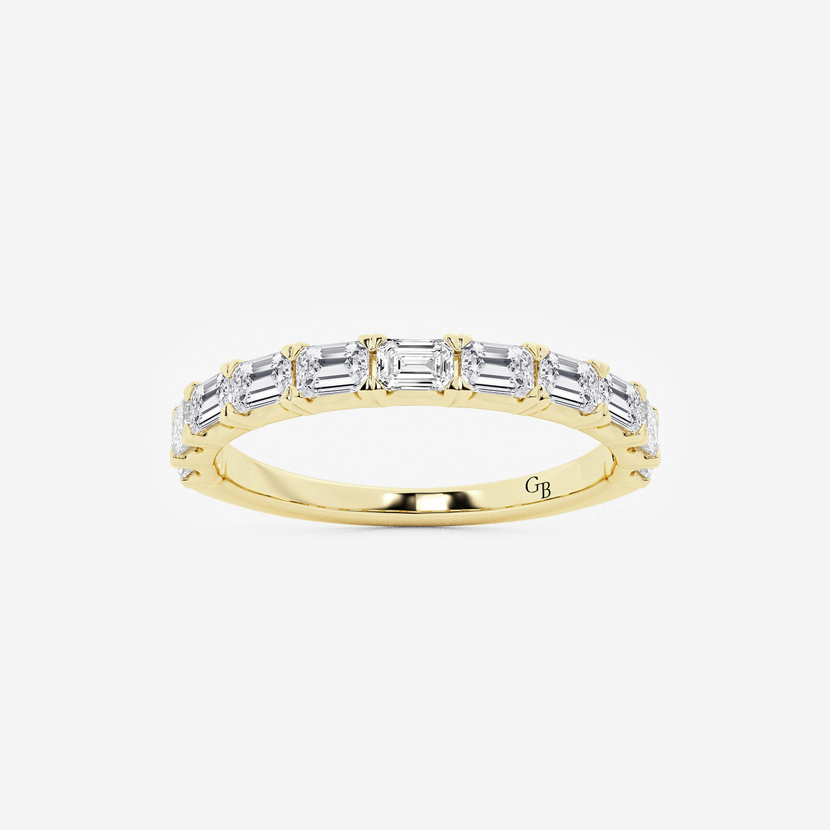 1 ctw Emerald Lab Grown Diamond East-West Wedding Band