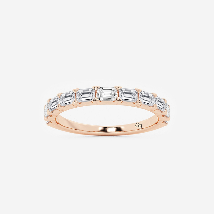 1 ctw Emerald Lab Grown Diamond East-West Wedding Band