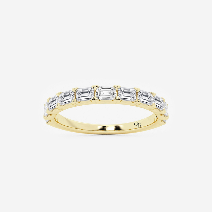 1 ctw Emerald Lab Grown Diamond East-West Wedding Band