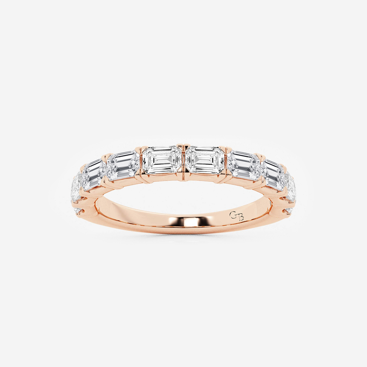 1 1/2 ctw Emerald Lab Grown Diamond East-West Wedding Band