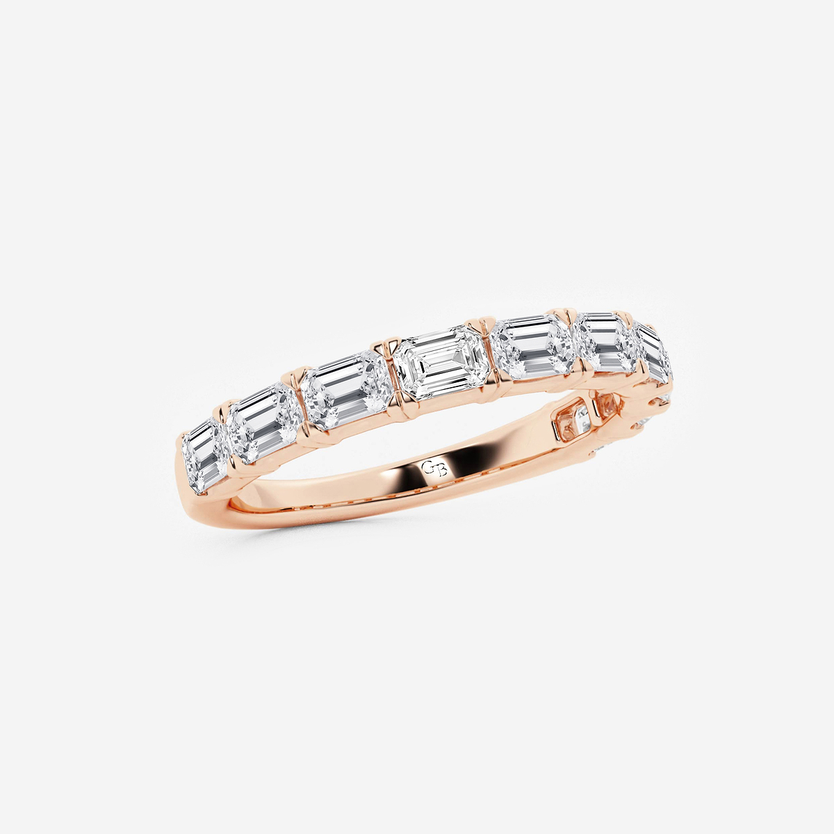 Additional Image 1 for  1 1/2 ctw Emerald Lab Grown Diamond East-West Wedding Band
