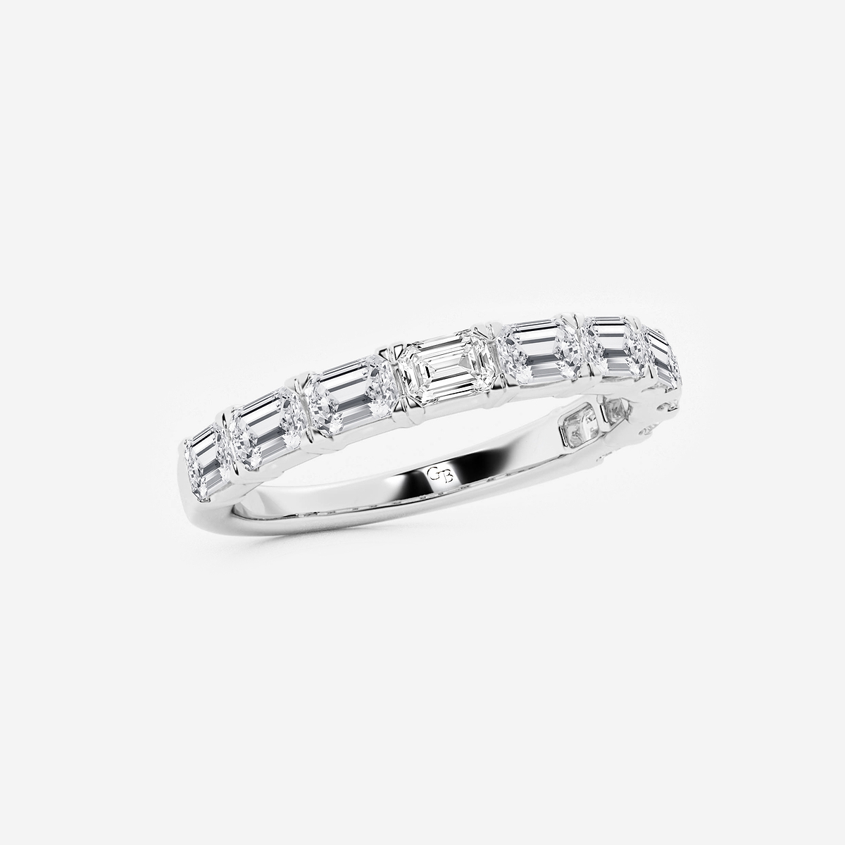 1 1/2 ctw Emerald Lab Grown Diamond East-West Wedding Band