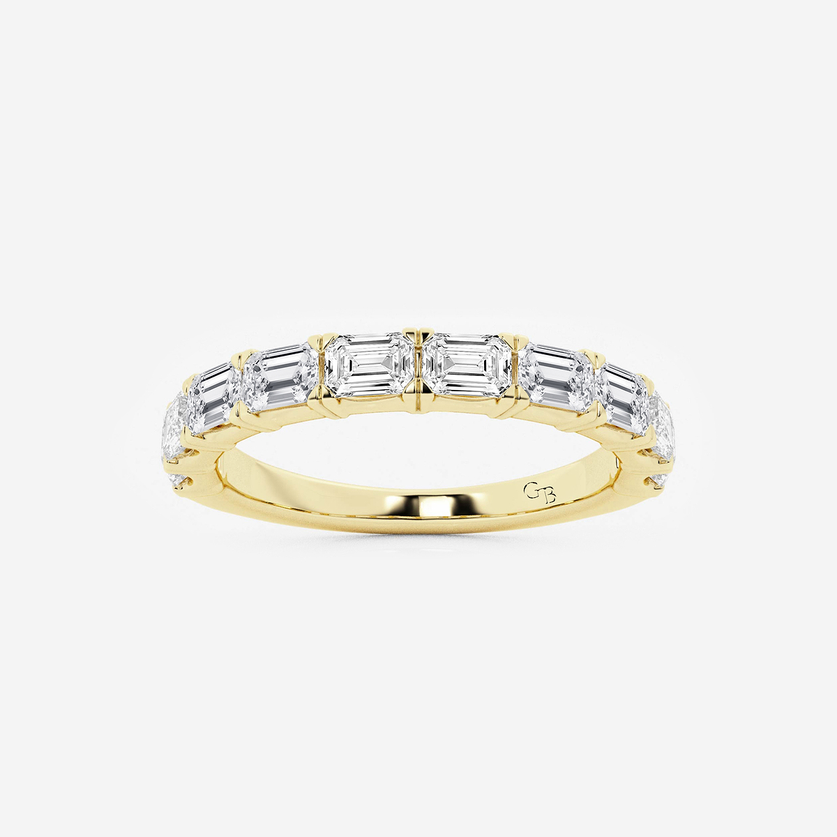 1 1/2 ctw Emerald Lab Grown Diamond East-West Wedding Band