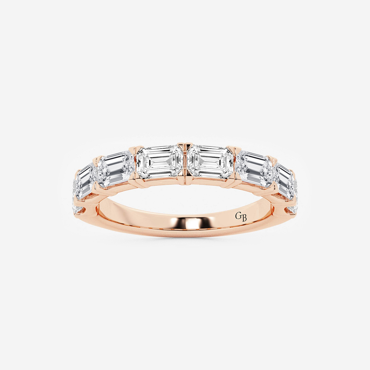2 ctw Emerald Lab Grown Diamond East-West Anniversary Band