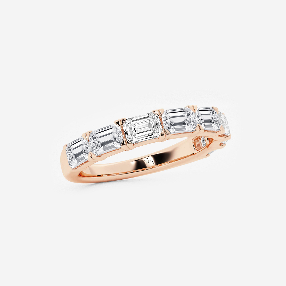 Additional Image 1 for  2 ctw Emerald Lab Grown Diamond East-West Anniversary Band