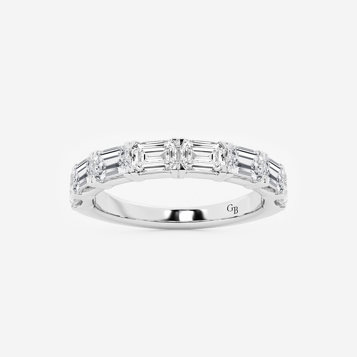 2 ctw Emerald Lab Grown Diamond East-West Anniversary Band
