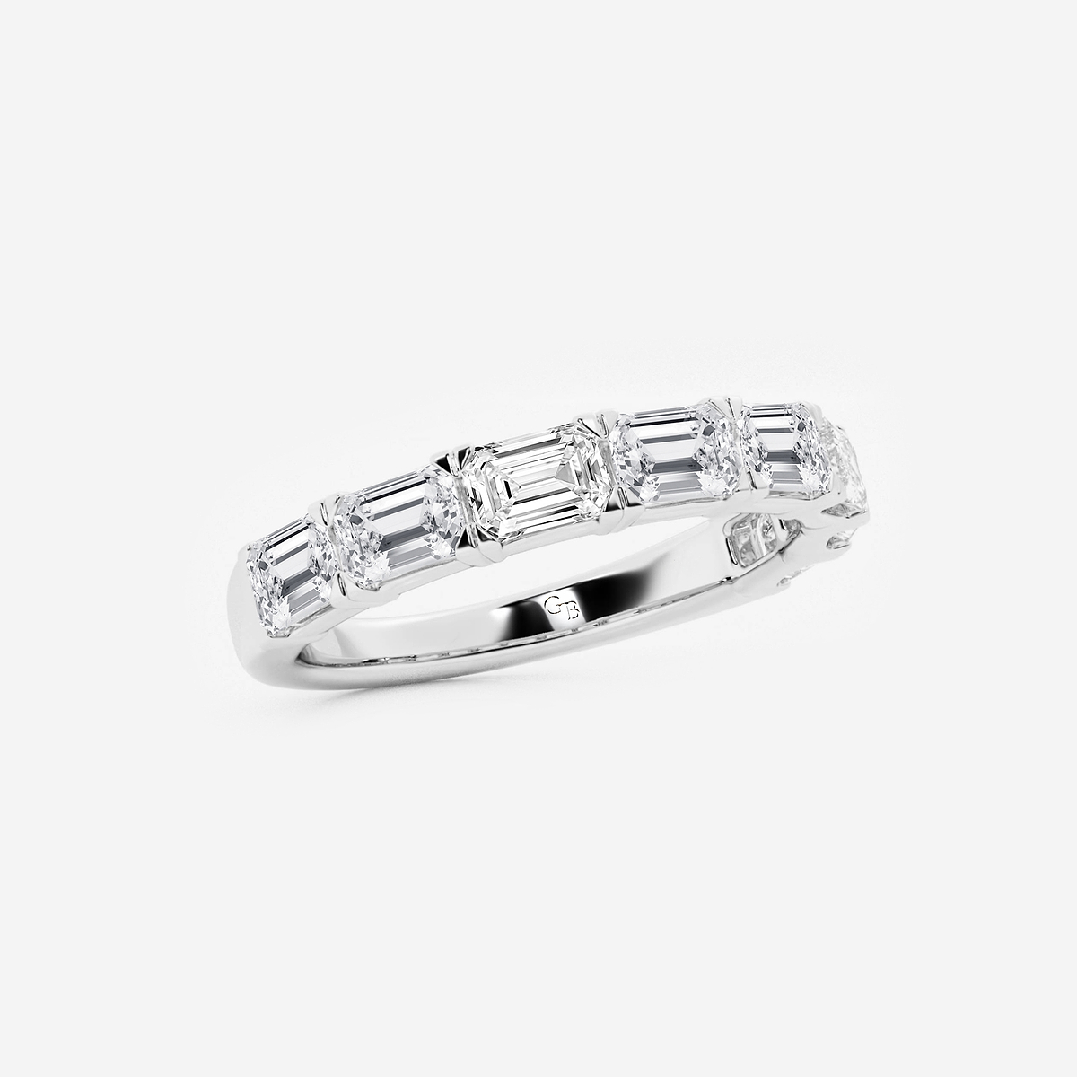 Additional Image 1 for  2 ctw Emerald Lab Grown Diamond East-West Anniversary Band