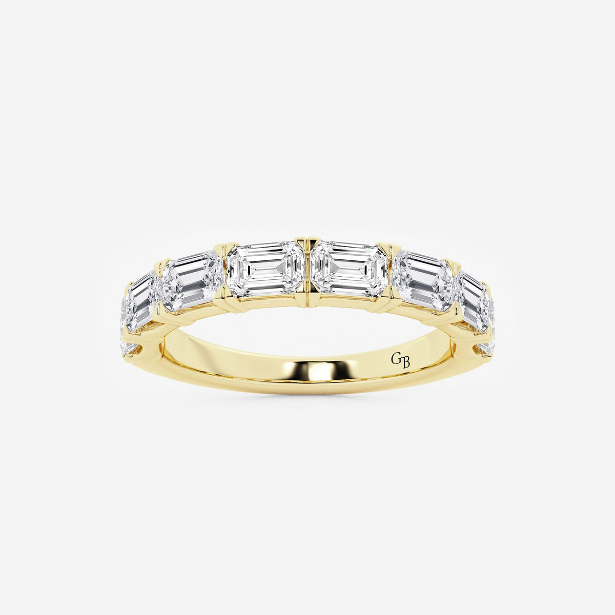 2 ctw Emerald Lab Grown Diamond East-West Anniversary Band