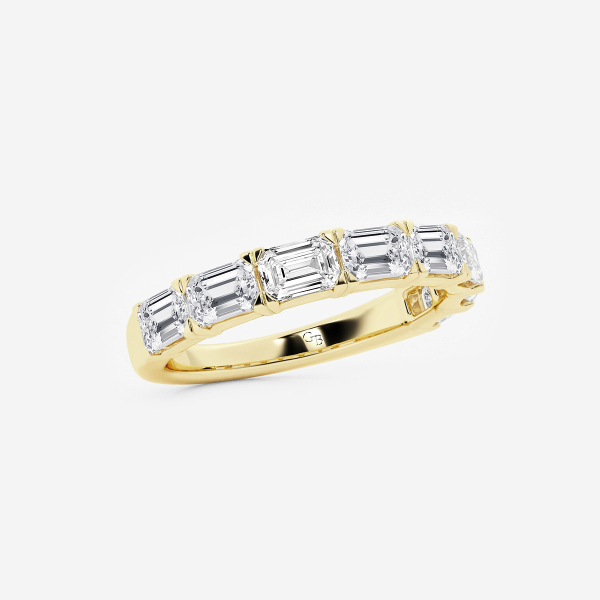 Additional Image 1 for  2 ctw Emerald Lab Grown Diamond East-West Anniversary Band