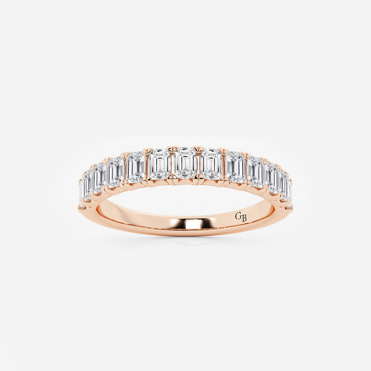 1 ctw Emerald Lab Grown Diamond Wedding Band