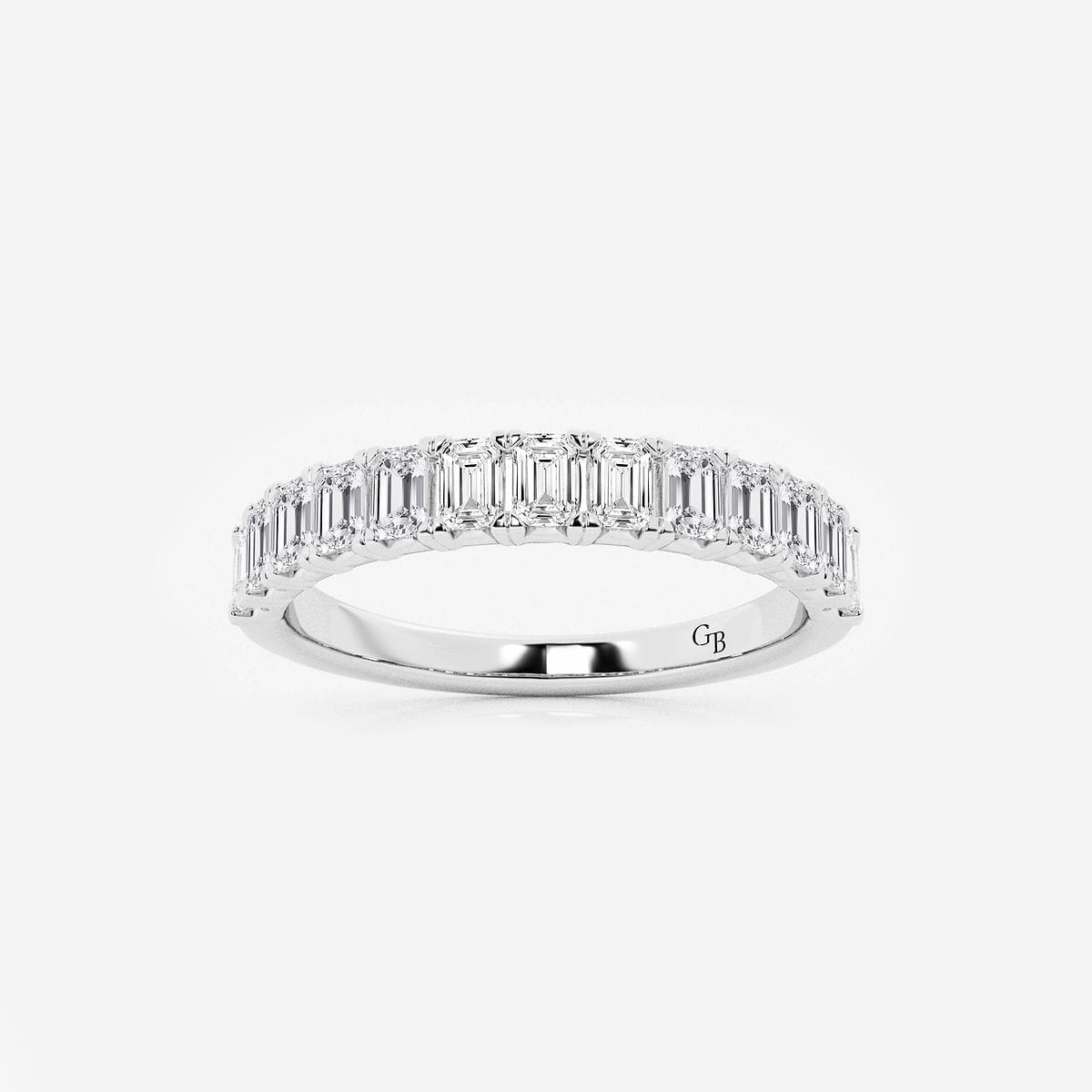 1 ctw Emerald Lab Grown Diamond Wedding Band