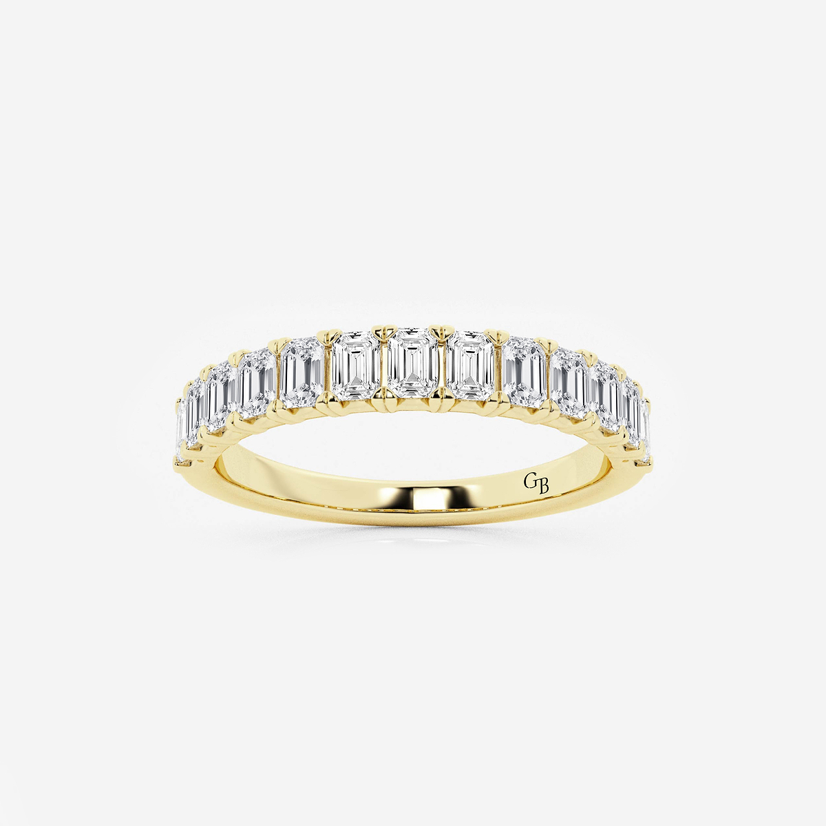 1 ctw Emerald Lab Grown Diamond Wedding Band