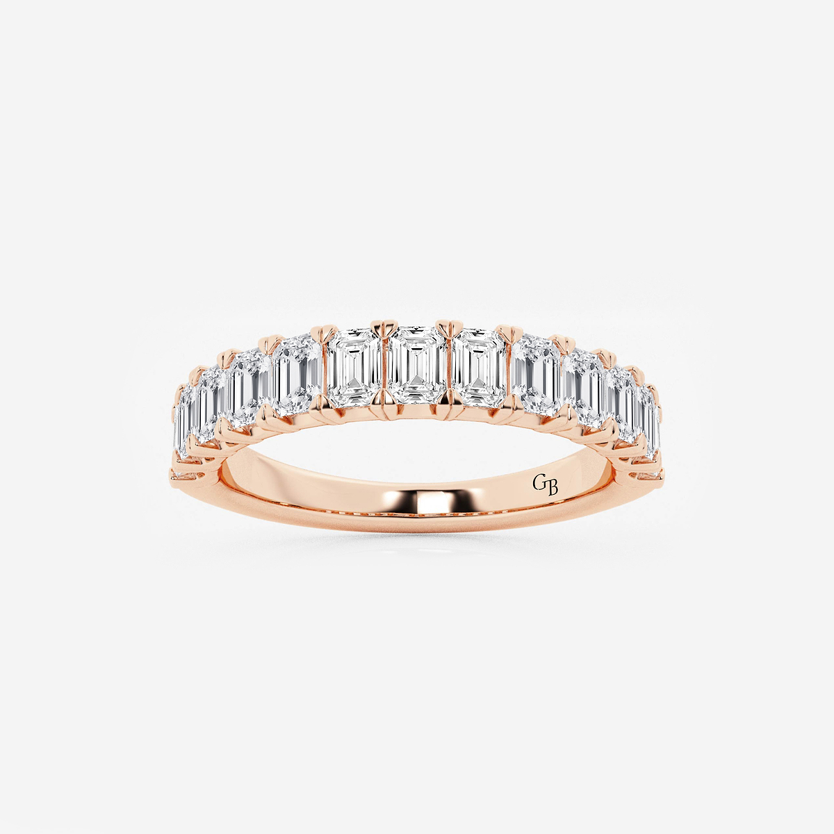 1 1/2 ctw Emerald Lab Grown Diamond Wedding Band