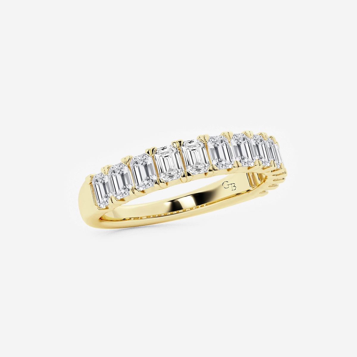 1 1/2 ctw Emerald Lab Grown Diamond Wedding Band