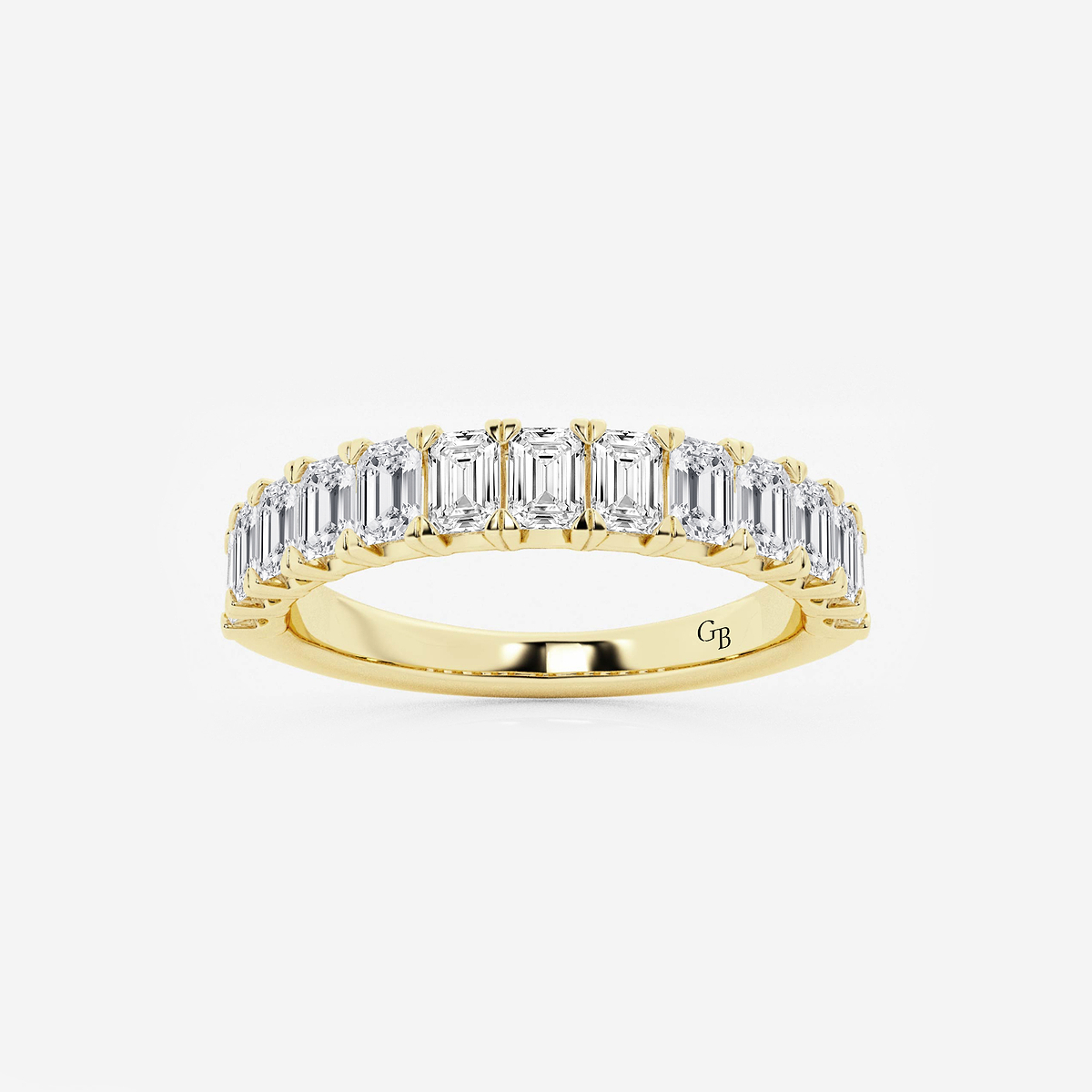 Additional Image 1 for  1 1/2 ctw Emerald Lab Grown Diamond Wedding Band