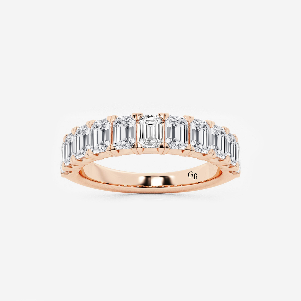 2 ctw Emerald Lab Grown Diamond Wedding Band