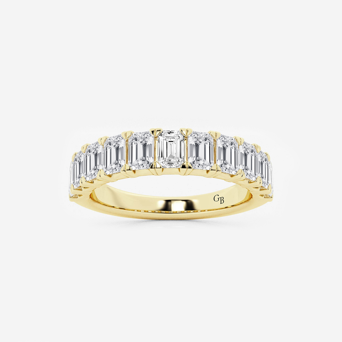 2 ctw Emerald Lab Grown Diamond Wedding Band
