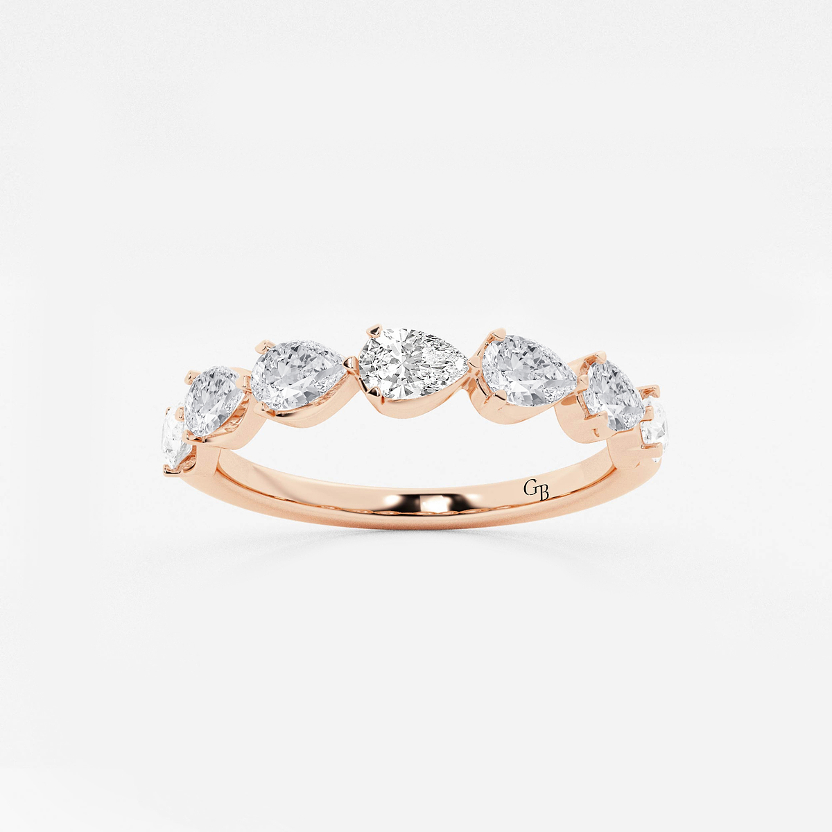 1 ctw Pear Lab Grown Diamond Floating Anniversary Band